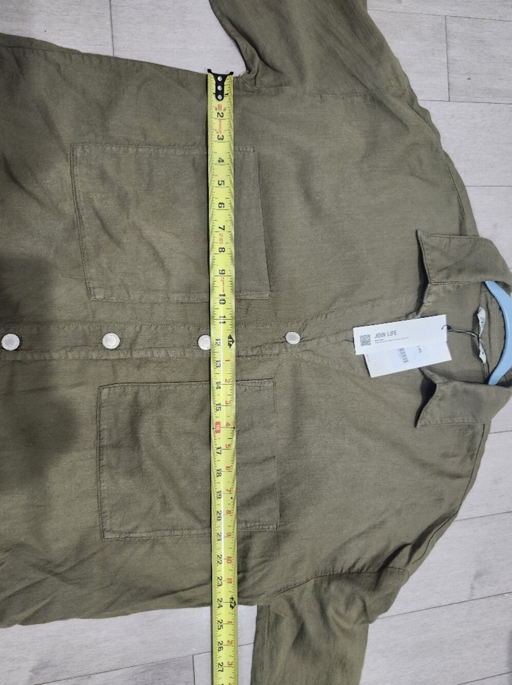 ZARA Olive Green Oversized Utility Shacket Shirt Jacket Cotton Size Large NWT - Picture 4 of 6
